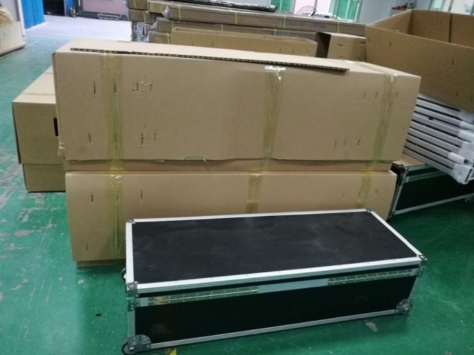 120 ইঞ্চি ফ্রন্ট রিয়ার প্রজেকশন দ্রুত ভাঁজ পোর্টেবল প্রজেকশন স্ক্রিন স্ট্যান্ড মেটাল 3 ডি পিভিসি ফ্যাব্রিক সহ 6