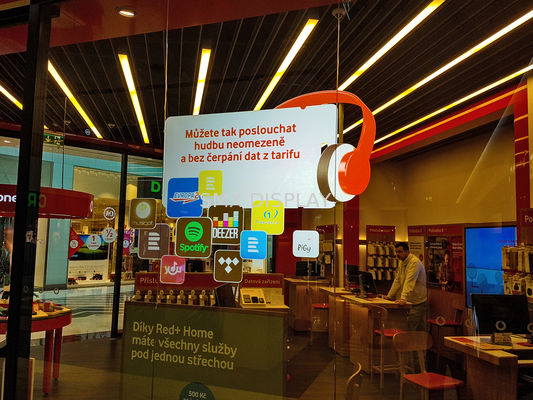 গুণমান স্ব আঠালো হলোগ্রাম স্বচ্ছ ফিল্ম রিয়ার প্রজেকশন স্ক্রীন ফিল্ম 1.52 মি প্রস্থ কারখানা