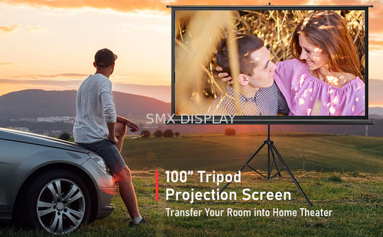 গুণমান পোর্টেবল ট্রাইপড স্ট্যান্ড প্রজেক্টর স্ক্রিন সিনেমা 96"X96" 244x244cm কারখানা