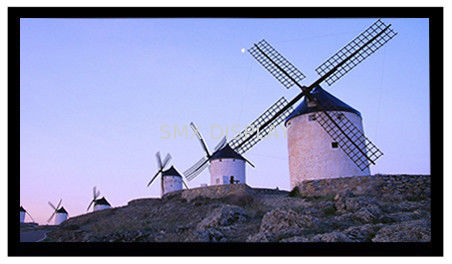 গুণ 92" Fixed projector Screen For Home Cinema , Flexible White / Grey Fabric কারখানা