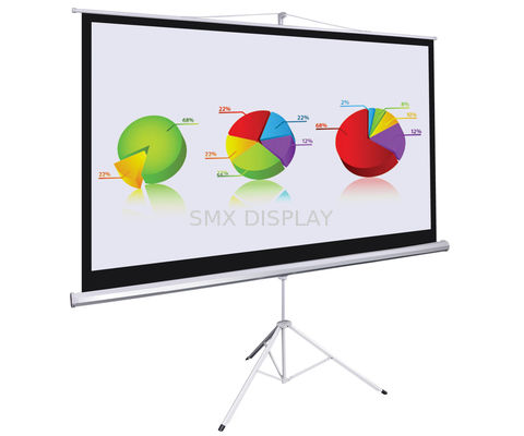 গুণমান 84" tripod portable projector screen Stand With Black , Matte White Fabric কারখানা