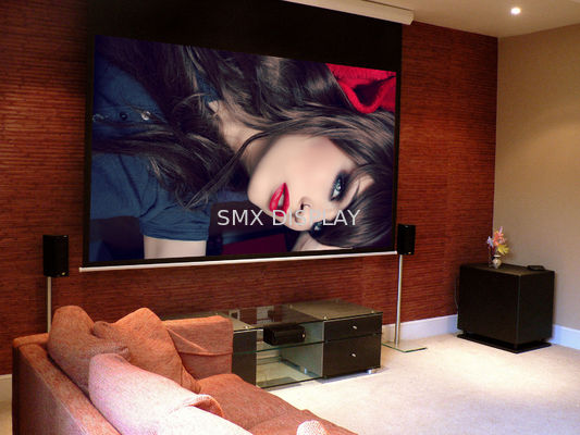 গুণ Remote Control Motorized Projector Screen 3D Fiberglass White Screen Fabric কারখানা