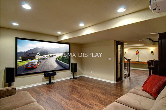 গুণমান হোম থিয়েটারের জন্য 150 ইঞ্চি ভেলভেট-আচ্ছাদিত ফিক্সড ফ্রেম 4 কে অ্যাকোস্টিক প্রজেক্টর স্ক্রিন কারখানা