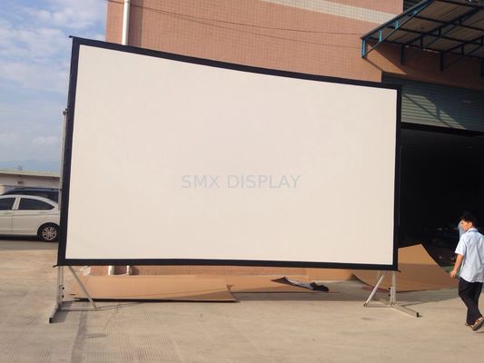 গুণমান আউটডোর 16:9 120 ইঞ্চি ফ্রন্ট প্রজেকশন দ্রুত ভাঁজ পোর্টেবল প্রজেক্টর স্টেন্ড সহ প্রজেকশন স্ক্রিন কারখানা