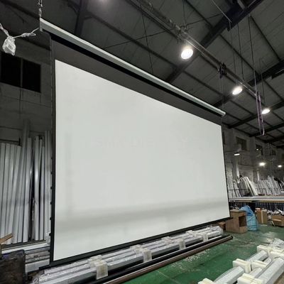 গুণমান 4x3 m High Quality Large Electric Projection Screen/ Motorized Projector Screen Tubular Motor for Projector Screen কারখানা