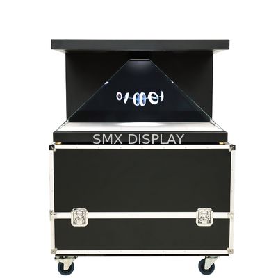 গুণমান 270 ডিগ্রি 22-32 ইঞ্চি হলোগ্রাফিক বক্স শোকেস আকর্ষণীয় 3 ডি হলোগ্রাফিক প্রজেকশন পিরামিড কারখানা