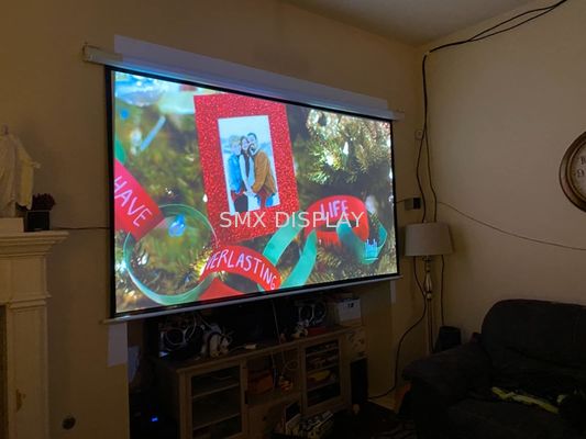 গুণমান সিনেমা মিটিং রুমের জন্য মোটরাইজড প্রজেক্টর স্ক্রীন RF রিমোট 120 ইঞ্চি কারখানা