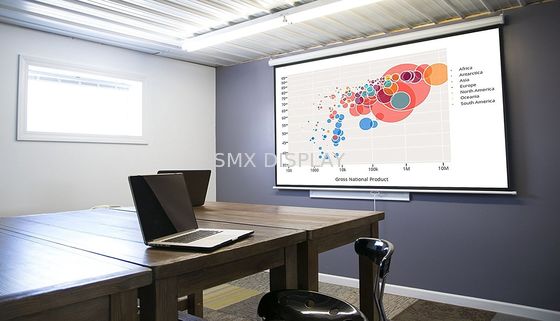 গুণমান মিটিং রুমের জন্য ফাইবারগ্লাস ম্যানুয়াল প্রজেকশন স্ক্রিন 178x178cm ওয়াল সিলিং কারখানা