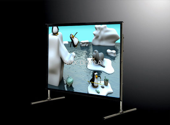 গুণমান 200 "পোর্টেবল মোবাইল প্রজেক্টর পর্দা ফ্রন্ট হোয়াইট / গ্রে রিয়ার উপাদান সঙ্গে দ্রুত মোড়ানো স্ক্রিন কারখানা